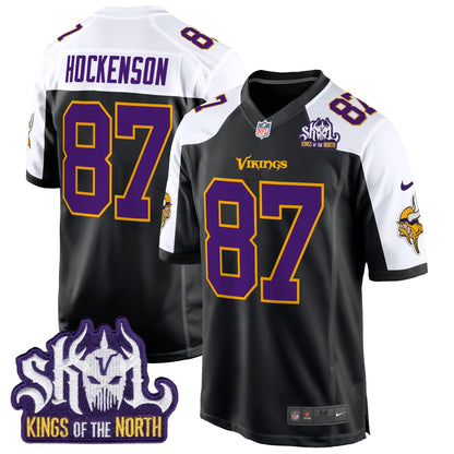 Men's Minnesota Vikings King Of The North Patch Throwback Game Jersey - All Stitched