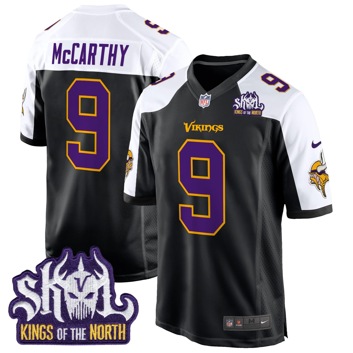 Men's Minnesota Vikings King Of The North Patch Throwback Game Jersey - All Stitched
