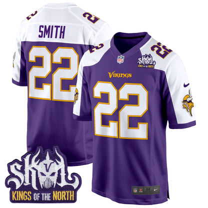 Men's Minnesota Vikings King Of The North Patch Throwback Game Jersey - All Stitched