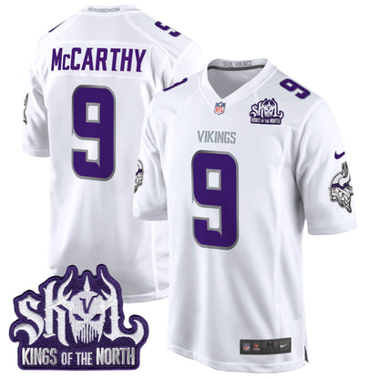 Men's Minnesota Vikings King Of The North Patch Throwback Game Jersey - All Stitched