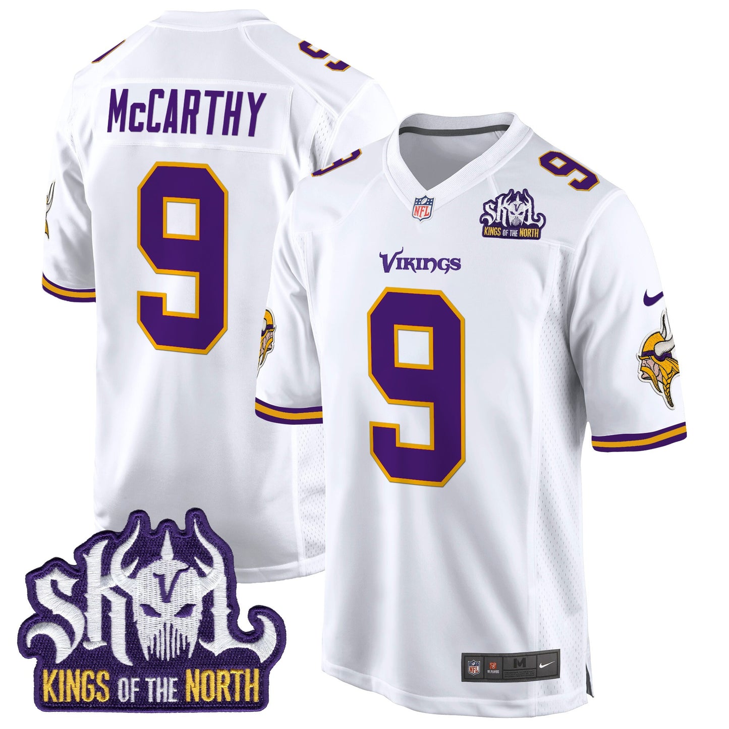 Men's Minnesota Vikings King Of The North Patch Throwback Game Jersey - All Stitched
