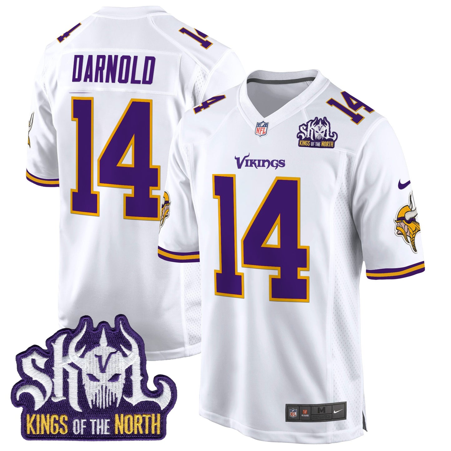 Men's Minnesota Vikings King Of The North Patch Throwback Game Jersey - All Stitched