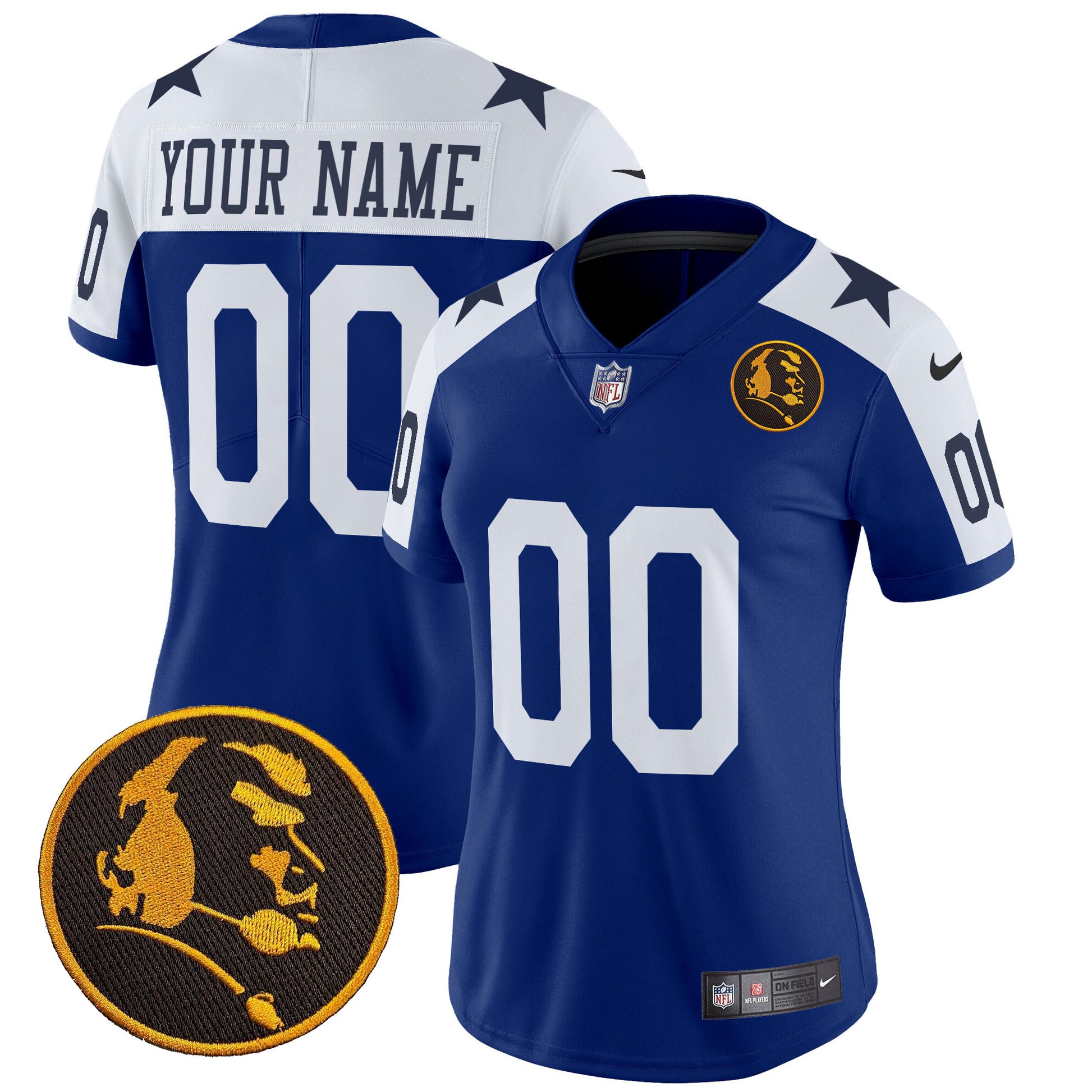 Cowboys Texas & John Madden Patch Vapor Limited Custom Jersey V2 - All Stitched