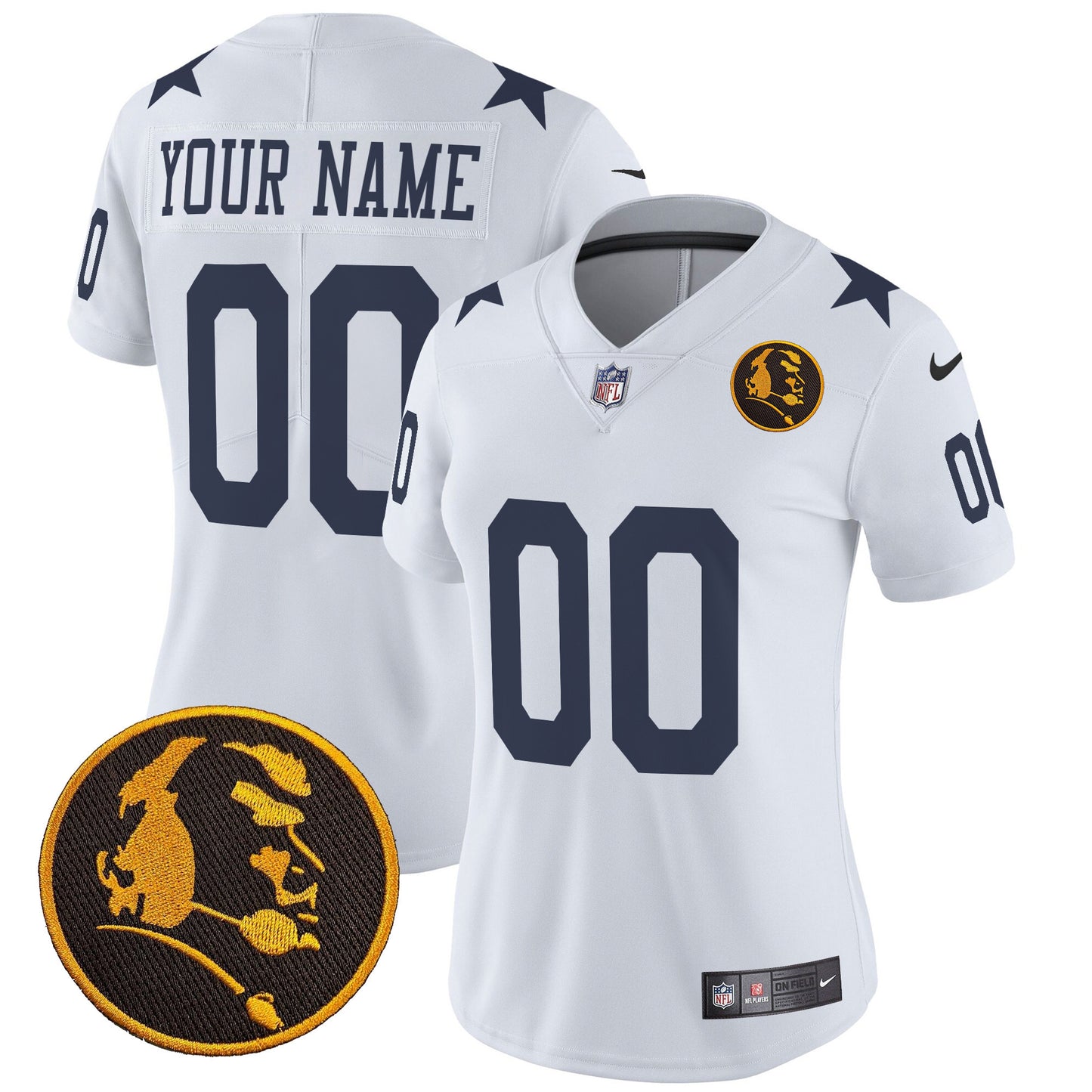 Cowboys Texas & John Madden Patch Vapor Limited Custom Jersey V2 - All Stitched