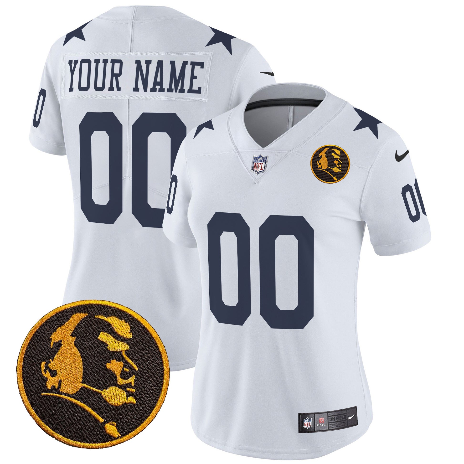 Cowboys Texas & John Madden Patch Vapor Limited Custom Jersey V2 - All Stitched