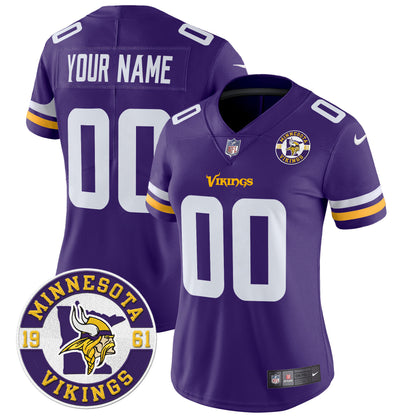 Minnesota Vikings 2024 Vapor Limited Custom Jersey V2 - Est. 1961 Patch - All Stitched