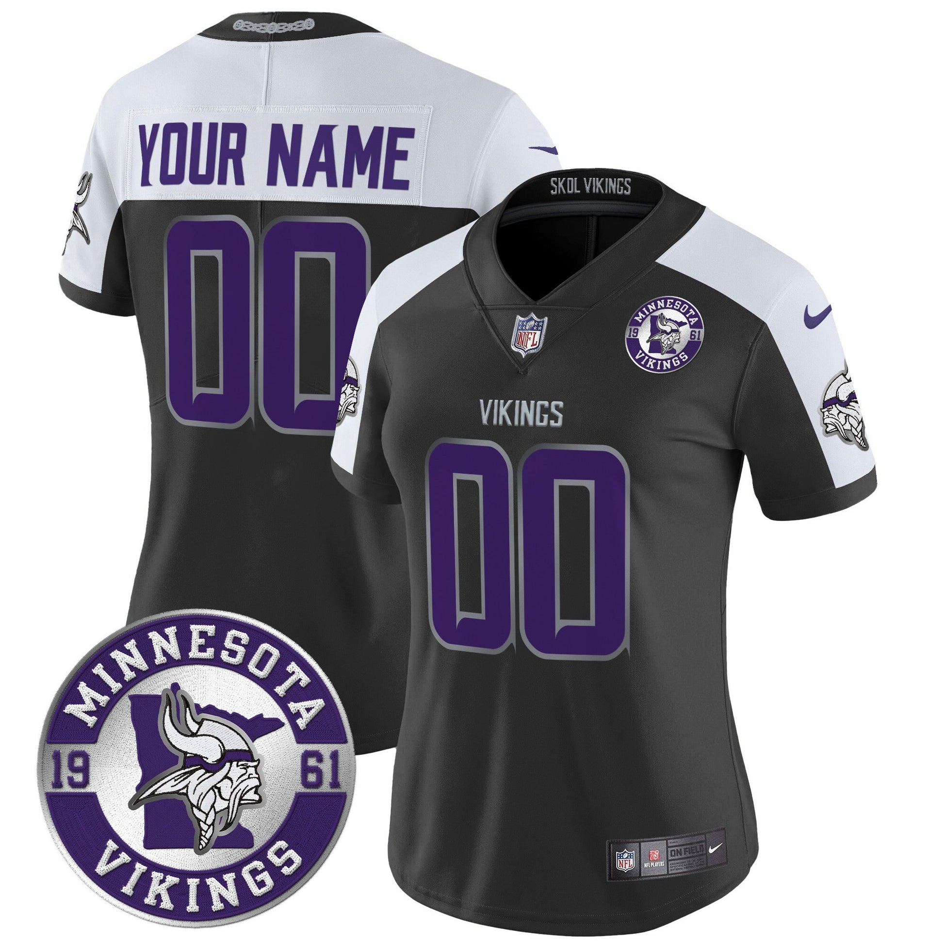 Minnesota Vikings 2024 Vapor Limited Custom Jersey - Est. 1961 Patch - All Stitched