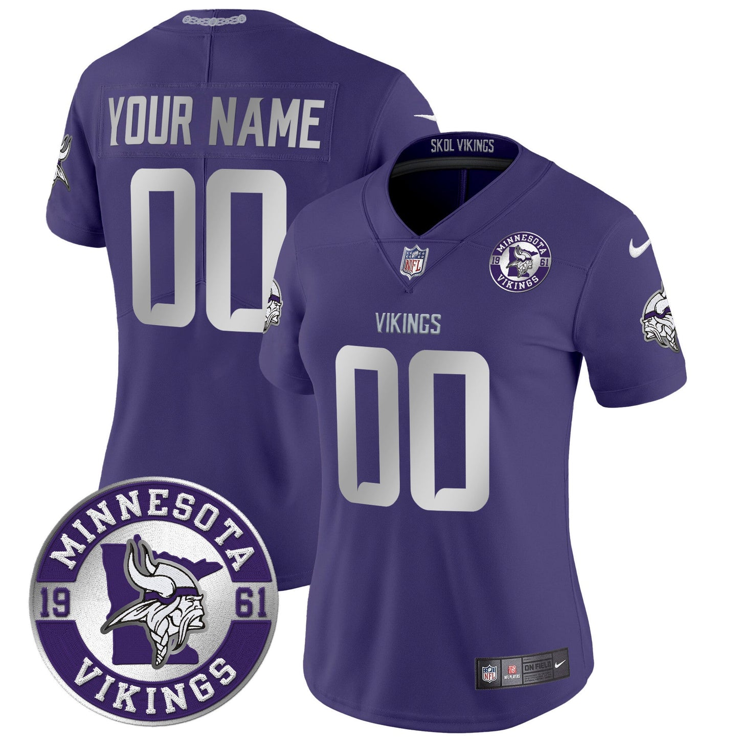 Minnesota Vikings 2024 Vapor Limited Custom Jersey - Est. 1961 Patch - All Stitched
