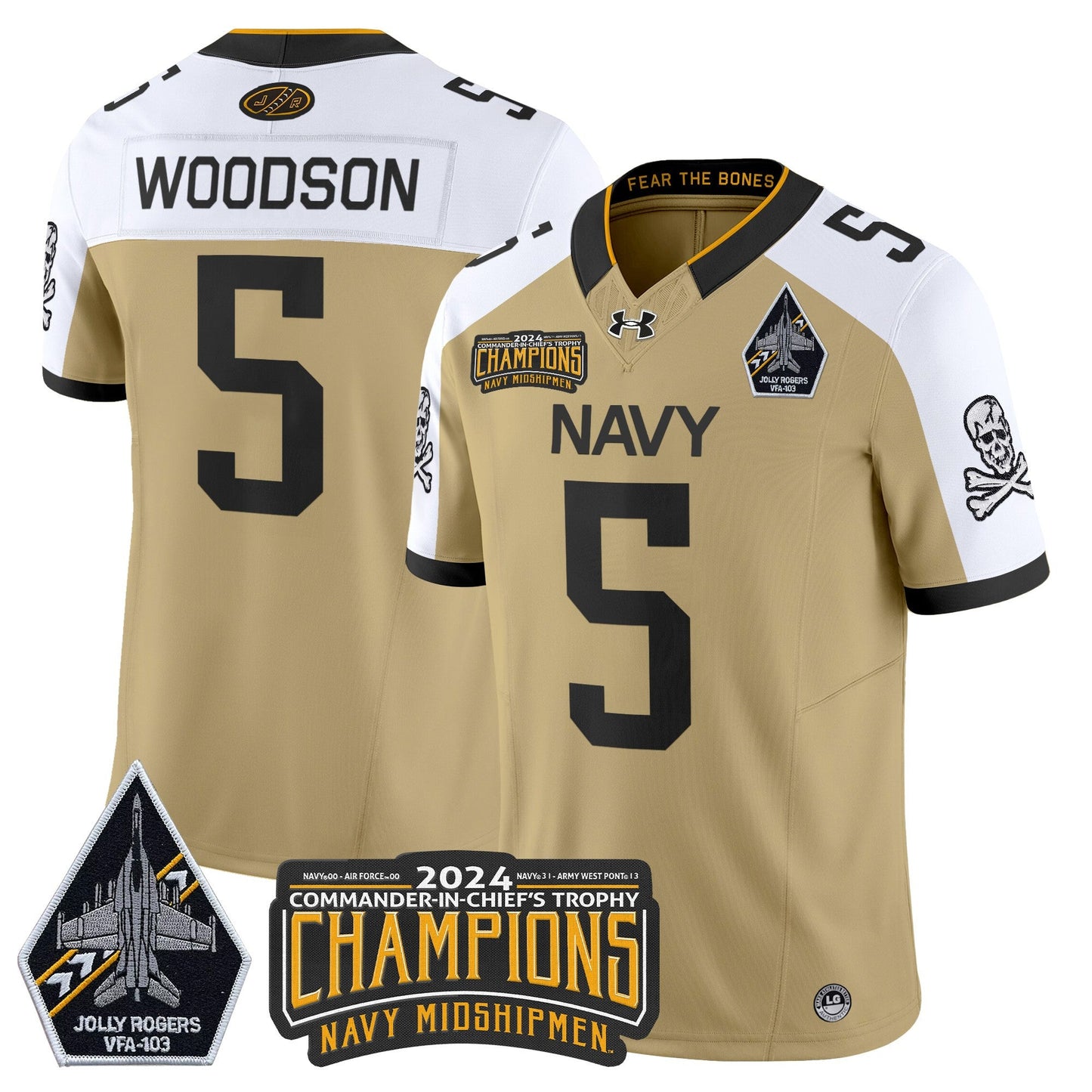 Navy Midshipmen 2024 Commander-In-Chief's Trophy Champions Patch Vapor Limited Jersey - All Stitched