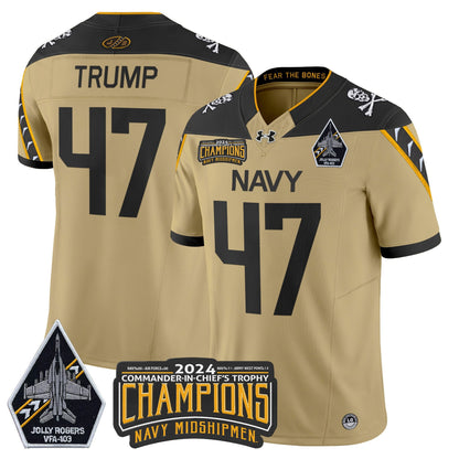 Navy Midshipmen 2024 Commander-In-Chief's Trophy Champions Patch Vapor Limited Jersey - All Stitched