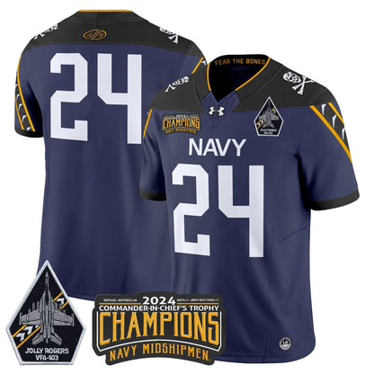 Navy Midshipmen 2024 Commander-In-Chief's Trophy Champions Patch Vapor Limited Jersey - All Stitched