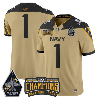Navy Midshipmen 2024 Commander-In-Chief's Trophy Champions Patch Vapor Limited Jersey - All Stitched