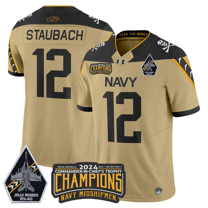 Navy Midshipmen 2024 Commander-In-Chief's Trophy Champions Patch Vapor Limited Jersey - All Stitched