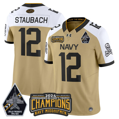 Navy Midshipmen 2024 Commander-In-Chief's Trophy Champions Patch Vapor Limited Jersey - All Stitched