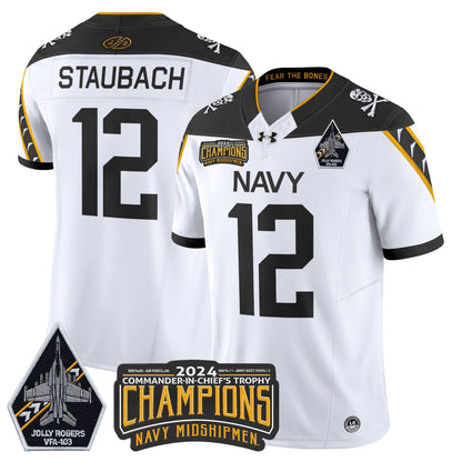 Navy Midshipmen 2024 Commander-In-Chief's Trophy Champions Patch Vapor Limited Jersey - All Stitched