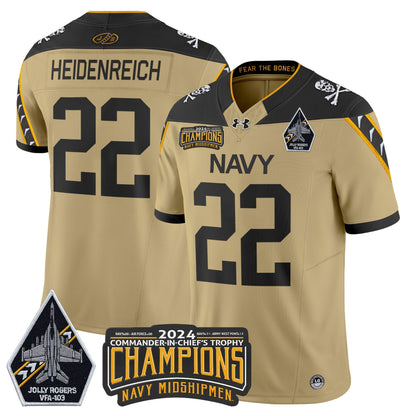 Navy Midshipmen 2024 Commander-In-Chief's Trophy Champions Patch Vapor Limited Jersey - All Stitched