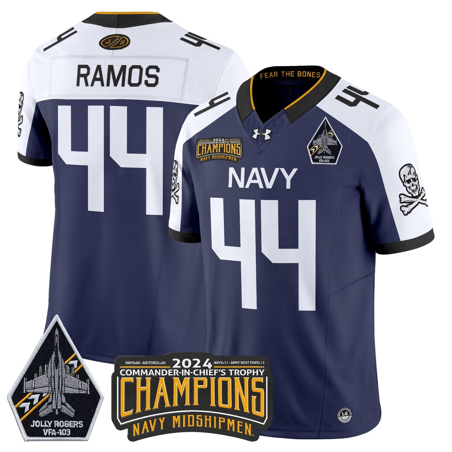 Navy Midshipmen 2024 Commander-In-Chief's Trophy Champions Patch Vapor Limited Jersey - All Stitched