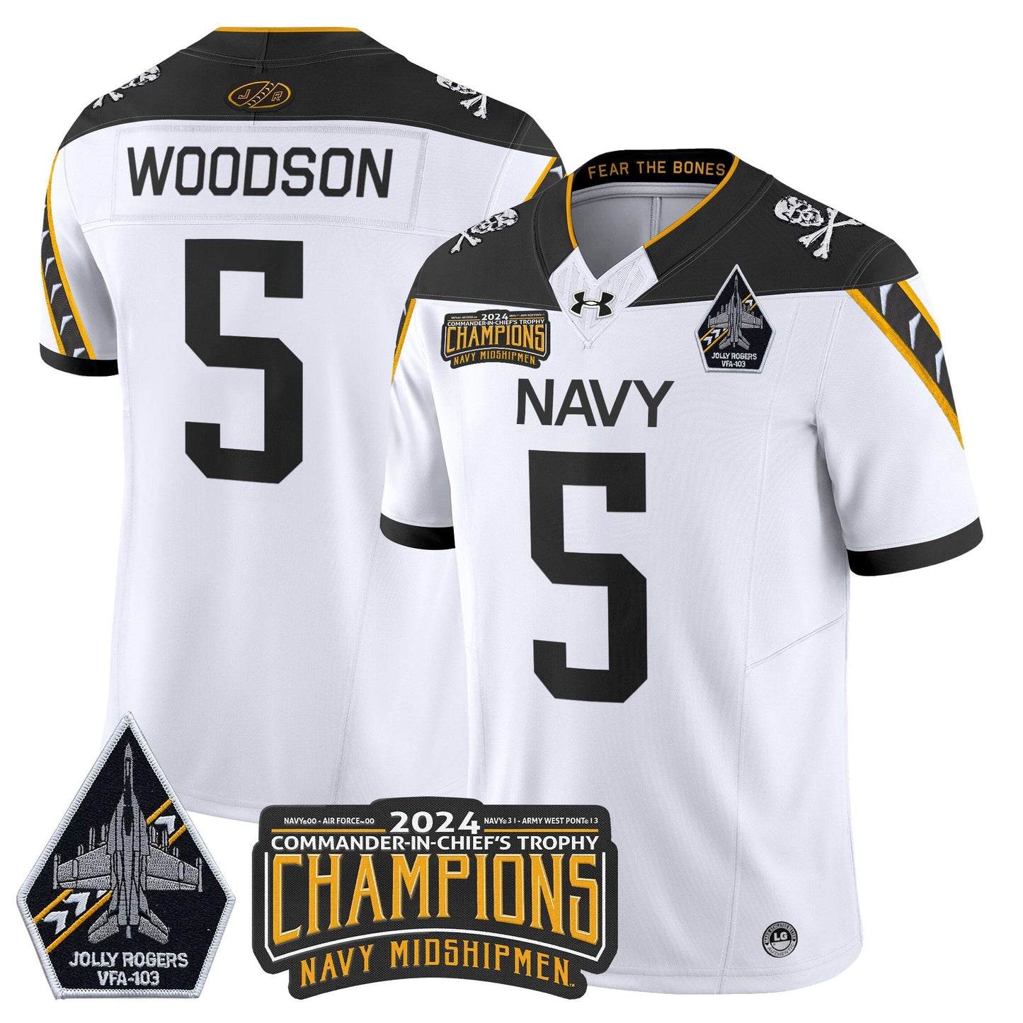 Navy Midshipmen 2024 Commander-In-Chief's Trophy Champions Patch Vapor Limited Jersey - All Stitched