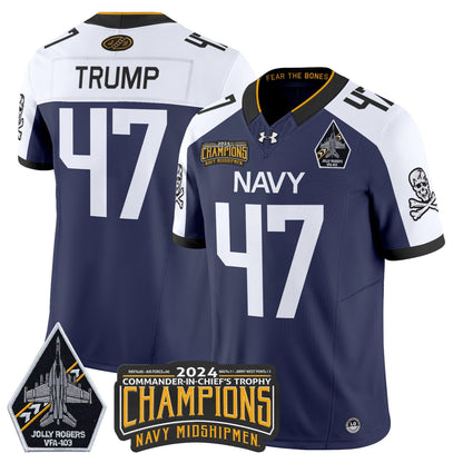 Navy Midshipmen 2024 Commander-In-Chief's Trophy Champions Patch Vapor Limited Jersey - All Stitched