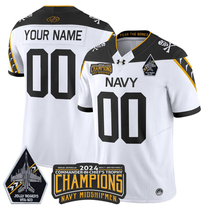 Navy Midshipmen 2024 Commander-In-Chief's Trophy Champions Patch Vapor Limited Custom Jersey - All Stitched