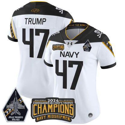 Women's Navy Midshipmen 2024 Commander-In-Chief's Trophy Champions Patch Vapor Limited Jersey - All Stitched