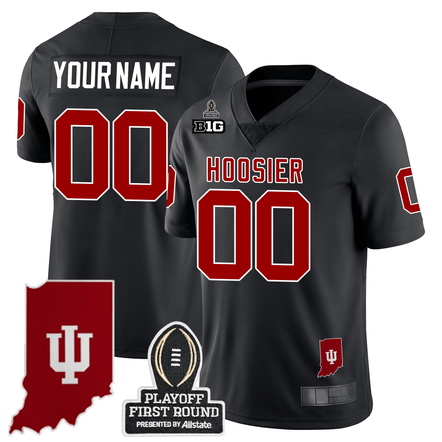 Custom Indiana Hoosiers 24/25 Jersey - CFP First Round Patch