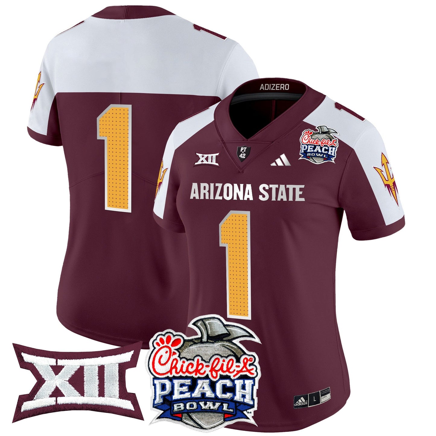 Women's Arizona State Sun Devils 2025 Peach Bowl Vapor Limited Jersey V2 - All Stitched
