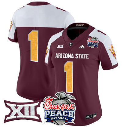 Women's Arizona State Sun Devils 2025 Peach Bowl Vapor Limited Jersey V2 - All Stitched
