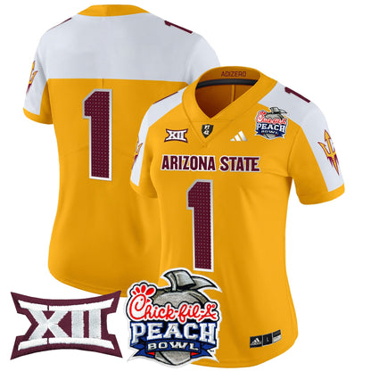 Women's Arizona State Sun Devils 2025 Peach Bowl Vapor Limited Jersey V2 - All Stitched