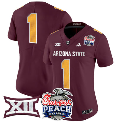 Women's Arizona State Sun Devils 2025 Peach Bowl Vapor Limited Jersey V2 - All Stitched