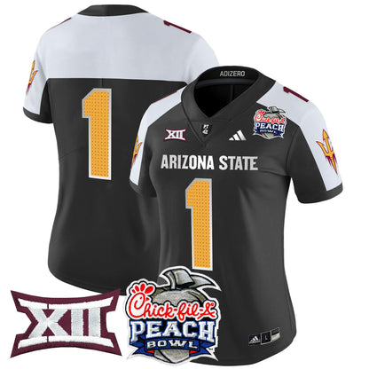 Women's Arizona State Sun Devils 2025 Peach Bowl Vapor Limited Jersey V2 - All Stitched