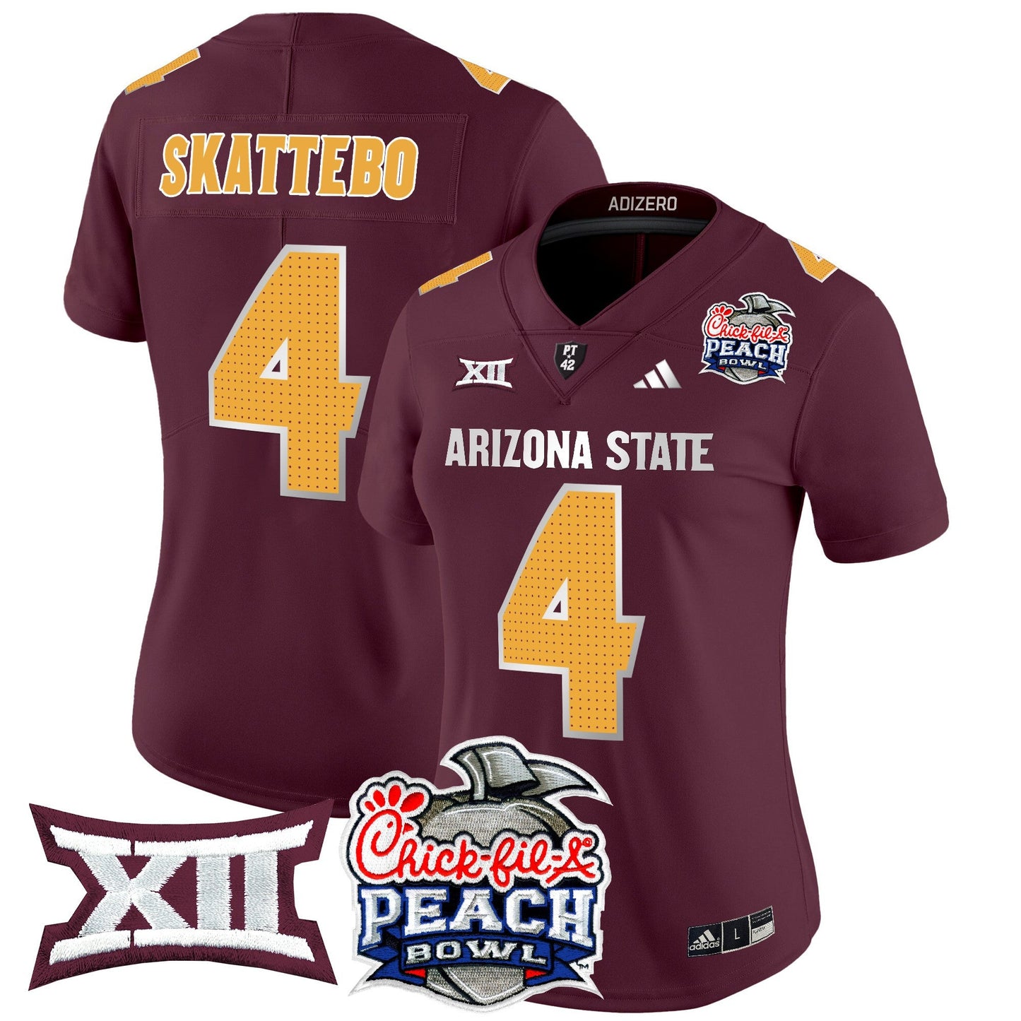 Women's Arizona State Sun Devils 2025 Peach Bowl Vapor Limited Jersey V2 - All Stitched