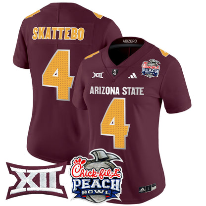Women's Arizona State Sun Devils 2025 Peach Bowl Vapor Limited Jersey V2 - All Stitched