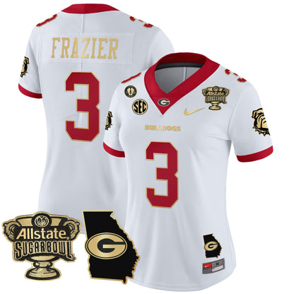 Women's Georgia Bulldogs 2025 Sugar Bowl & Georgia Map Patch Vapor Limited Jersey - All Stitched