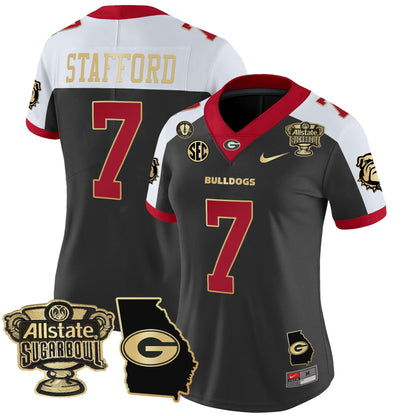 Women's Georgia Bulldogs 2025 Sugar Bowl & Georgia Map Patch Vapor Limited Jersey - All Stitched