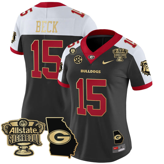 Women's Georgia Bulldogs 2025 Sugar Bowl & Georgia Map Patch Vapor Limited Jersey - All Stitched