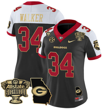 Women's Georgia Bulldogs 2025 Sugar Bowl & Georgia Map Patch Vapor Limited Jersey - All Stitched