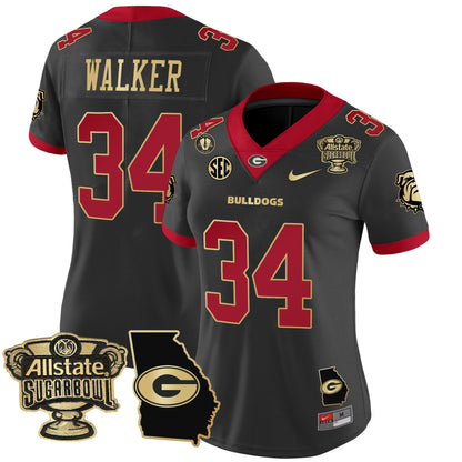 Women's Georgia Bulldogs 2025 Sugar Bowl & Georgia Map Patch Vapor Limited Jersey - All Stitched