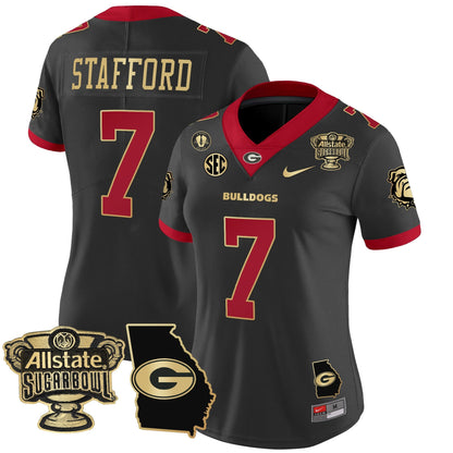 Women's Georgia Bulldogs 2025 Sugar Bowl & Georgia Map Patch Vapor Limited Jersey - All Stitched
