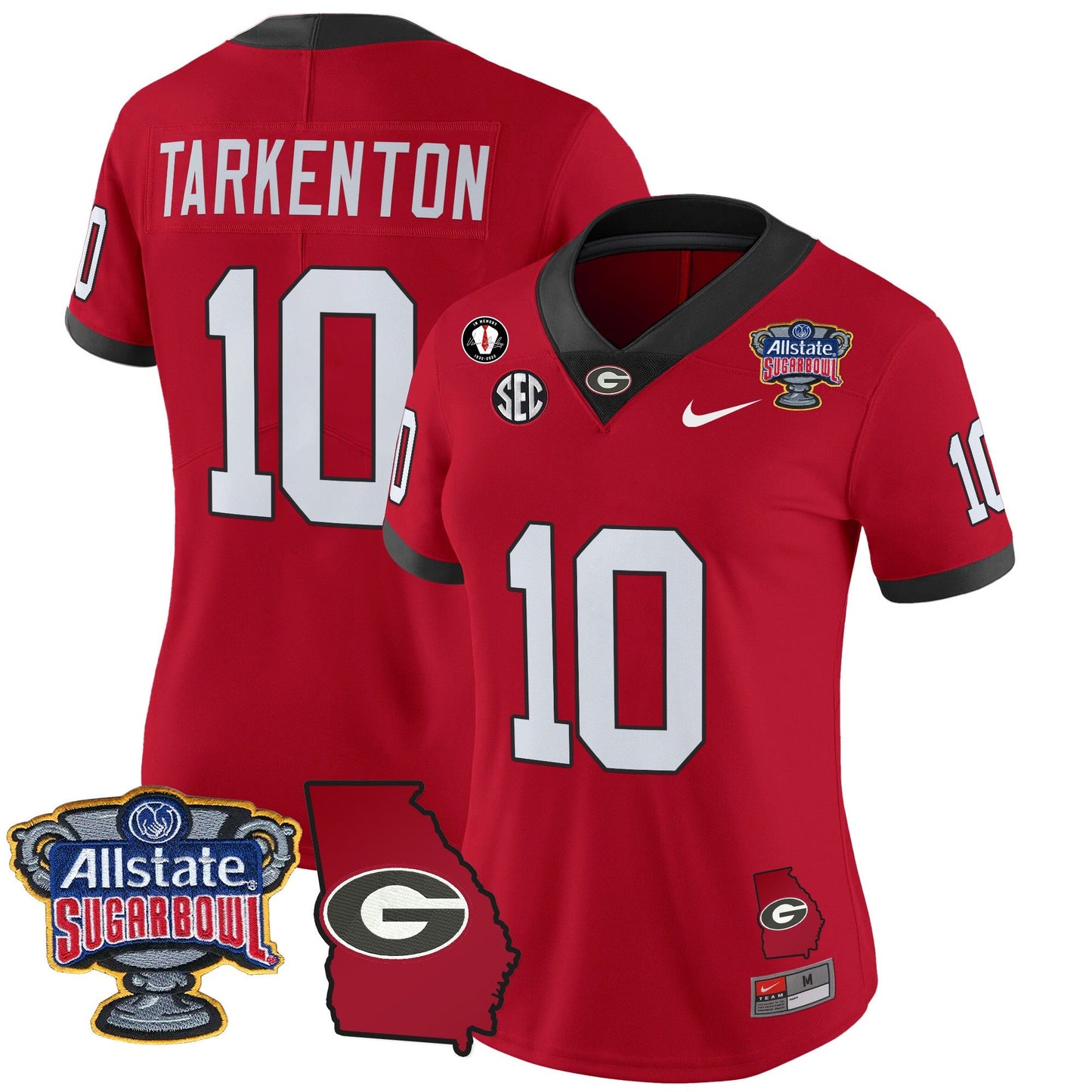 Women's Georgia Bulldogs 2025 Sugar Bowl & Georgia Map Patch Vapor Limited Jersey - All Stitched
