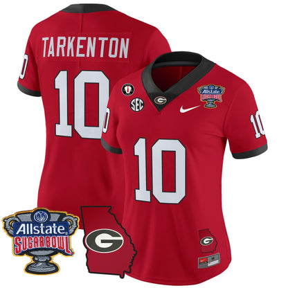 Women's Georgia Bulldogs 2025 Sugar Bowl & Georgia Map Patch Vapor Limited Jersey - All Stitched