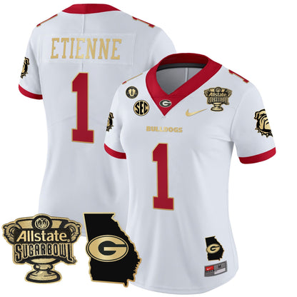 Women's Georgia Bulldogs 2025 Sugar Bowl & Georgia Map Patch Vapor Limited Jersey - All Stitched
