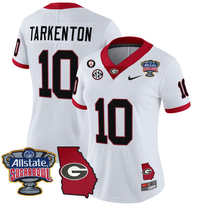 Women's Georgia Bulldogs 2025 Sugar Bowl & Georgia Map Patch Vapor Limited Jersey - All Stitched