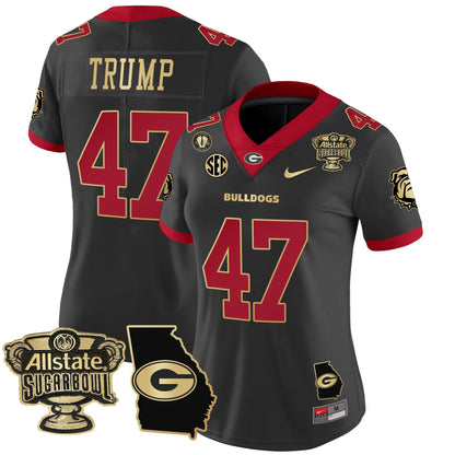 Women's Georgia Bulldogs 2025 Sugar Bowl & Georgia Map Patch Vapor Limited Jersey - All Stitched