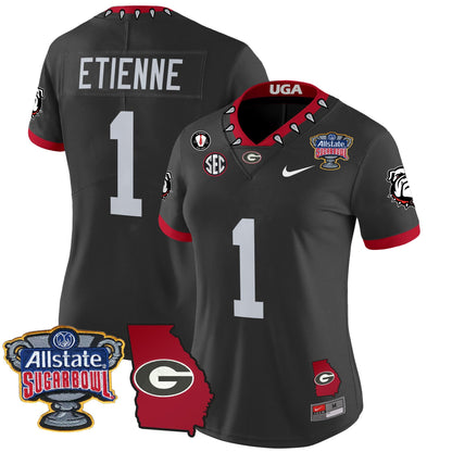 Women's Georgia Bulldogs 2025 Sugar Bowl & Georgia Map Patch Vapor Limited Jersey - All Stitched
