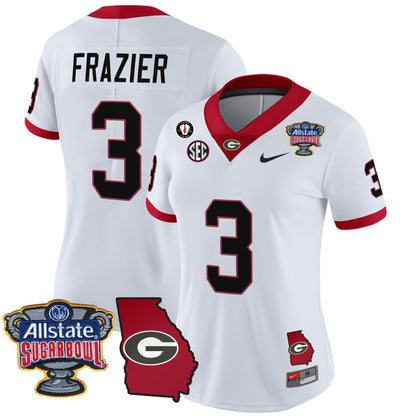 Women's Georgia Bulldogs 2025 Sugar Bowl & Georgia Map Patch Vapor Limited Jersey - All Stitched