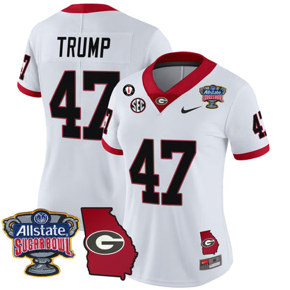 Women's Georgia Bulldogs 2025 Sugar Bowl & Georgia Map Patch Vapor Limited Jersey - All Stitched