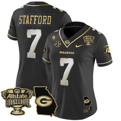 Women's Georgia Bulldogs 2025 Sugar Bowl & Georgia Map Patch Vapor Limited Jersey - All Stitched
