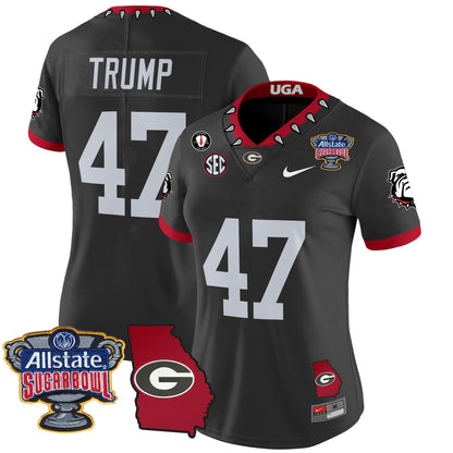 Women's Georgia Bulldogs 2025 Sugar Bowl & Georgia Map Patch Vapor Limited Jersey - All Stitched