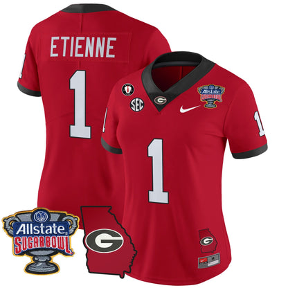 Women's Georgia Bulldogs 2025 Sugar Bowl & Georgia Map Patch Vapor Limited Jersey - All Stitched